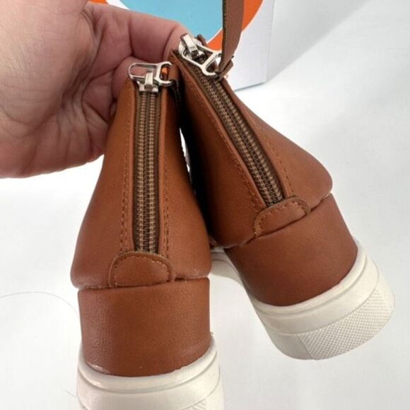 Journee Collection Seena Wedge Sneaker Sandal Cut out Size 40, brown Size 10 - Picture 5 of 6